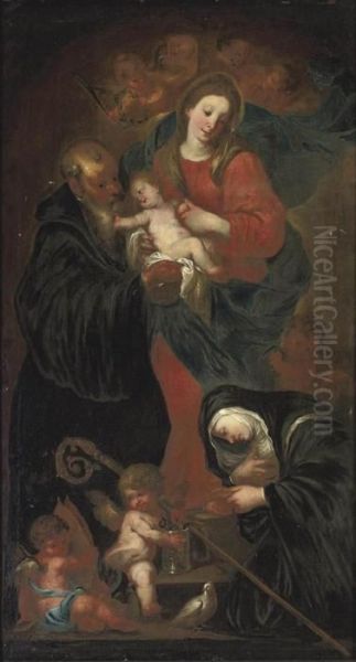 A Vision Of The Virgin And Child Oil Painting by Sir Anthony Van Dyck