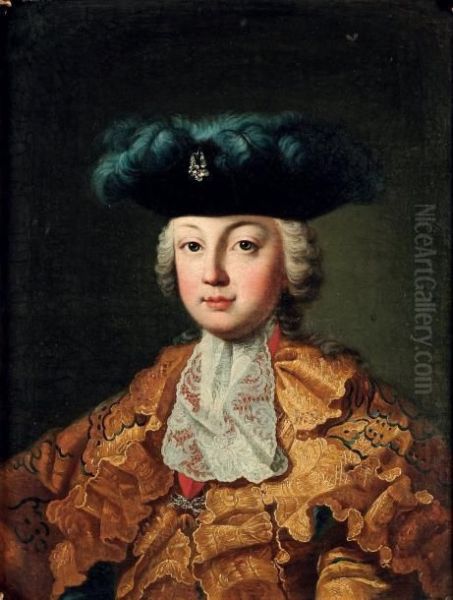 Portrait De L'empereur Joseph Ii Enfant Oil Painting by Ircle Of Martin Van Mytens