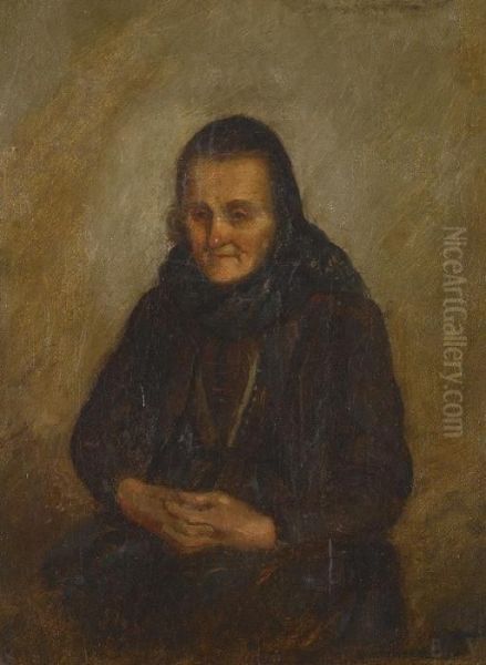 Bildnis Einer Alten Frau Oil Painting by Benjamin I Vautier