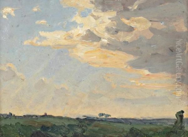 Paysage Oil Painting by Raymond Jean Verdun