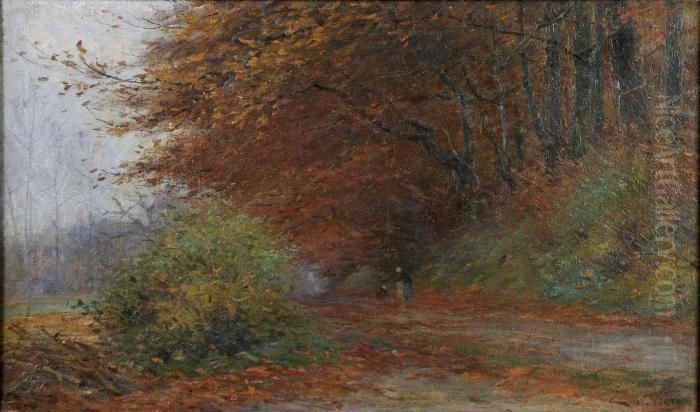 Chemin Forestier Oil Painting by Emmanuel Vierin Chemin Forestier Oil Painting by Emmanuel Vierin