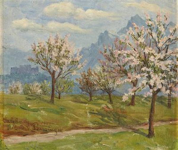 Salzburg Oil Painting by Helene Paula Von Pausinger