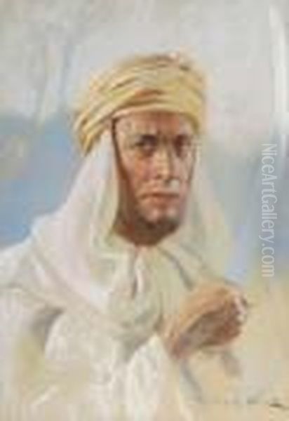 Obronca Islamu - Autoportret Oil Painting by Feliks M. Wygrzywalski
