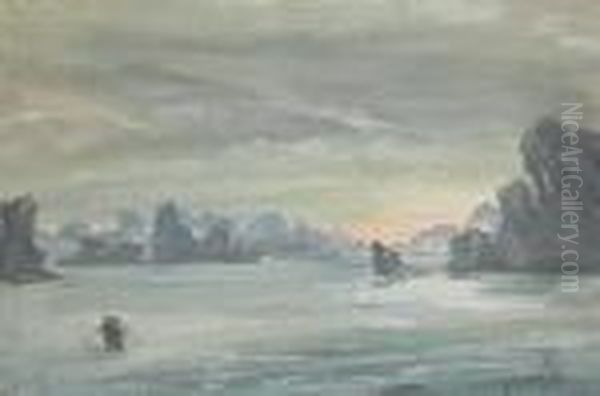 Ha Long Bay, Vietnam Oil Painting by Aleksandr Evgen'evich Iakovlev