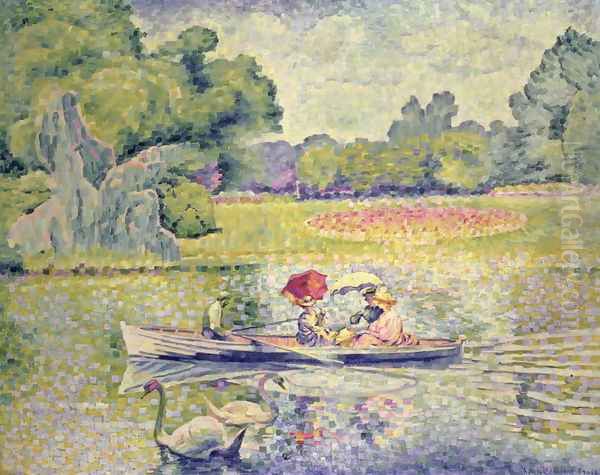 The Promenade in the Bois de Boulogne, c.1906 Oil Painting by Henri Edmond Cross