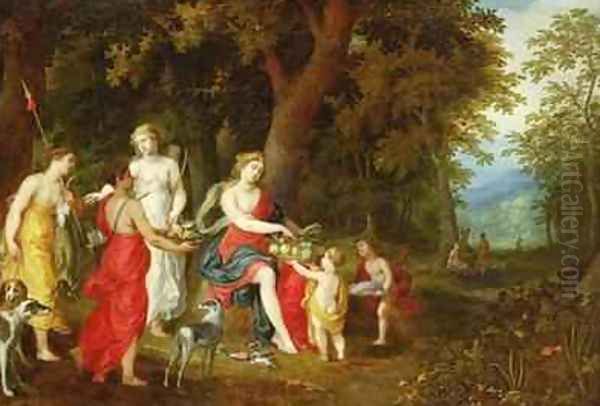 Diana and Her Maidens after the hunt Oil Painting by A. & Balen, H. van Govaerts
