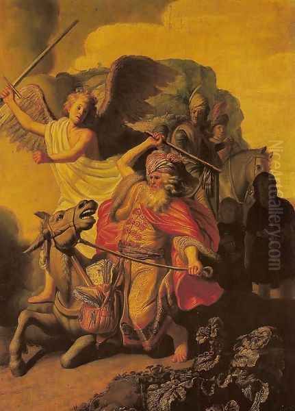 Angel and the Prophet Balaam Oil Painting by Harmenszoon van Rijn Rembrandt