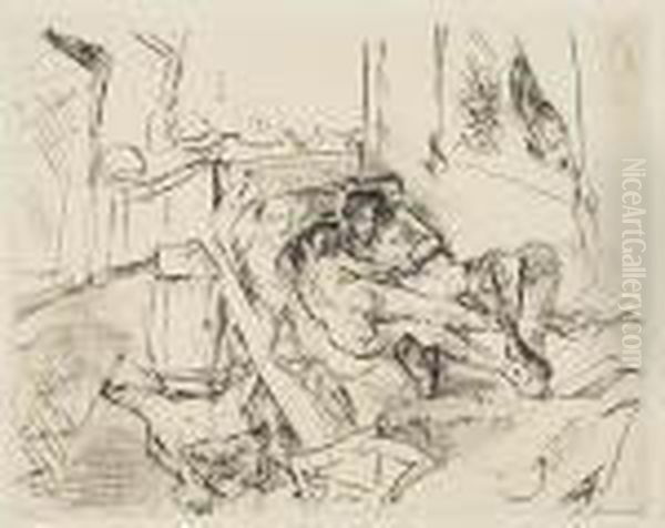 Liebespaar I Oil Painting by Max Beckmann