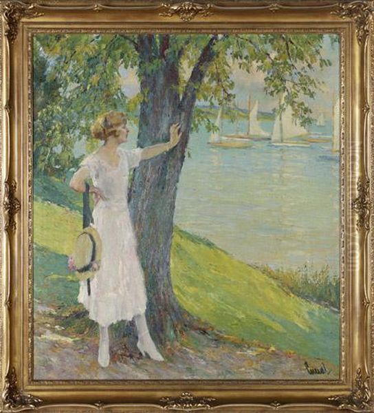 Nach Der Regatta Oil Painting by Edward Alfred Cucuel Nach Der Regatta Oil Painting by Edward Alfred Cucuel