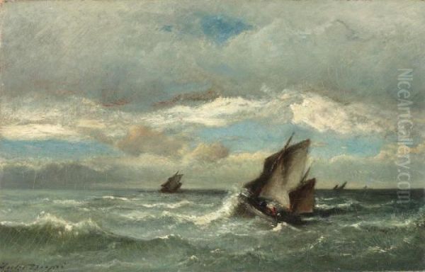 Marine, A L'approche De L'orage Oil Painting by Jules Dupre