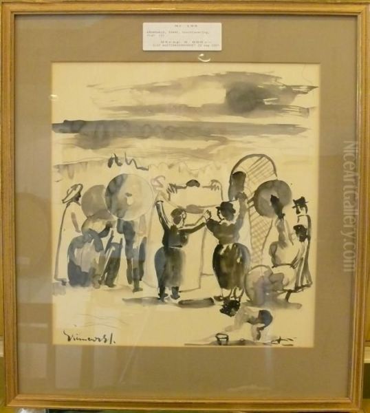 Figurscen. Oil Painting by Isaac Grunewald