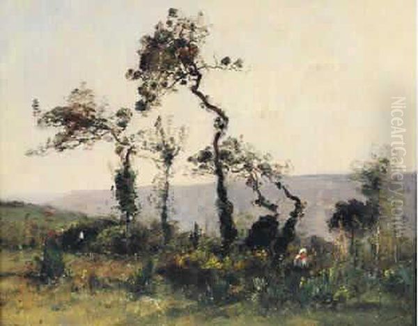 La Colline Aux Arbres Oil Painting by Louis-Aime Japy