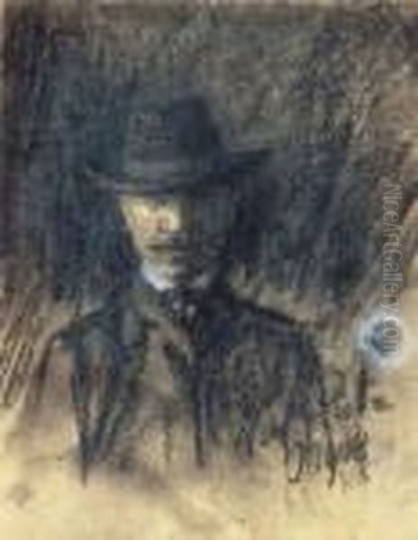 Self-portrait Oil Painting by Istvan Nagy