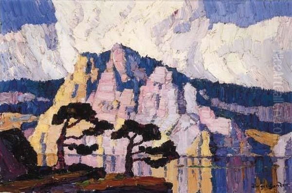 Lake In The Mountains Oil Painting by Sven Birger Sandzen