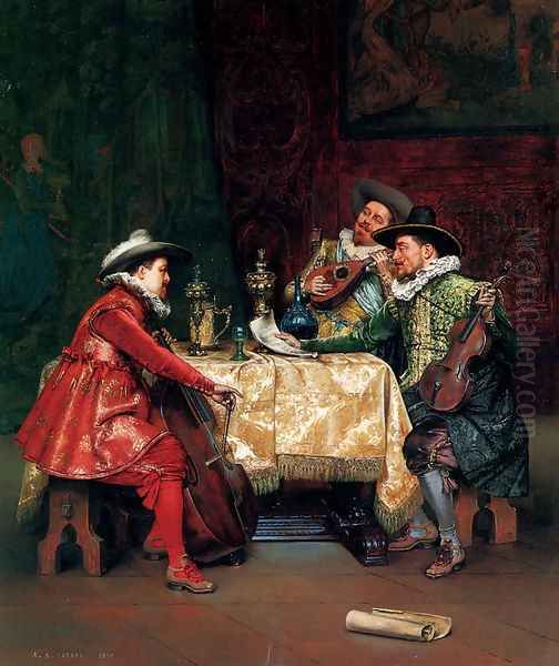 The Rehearsal Oil Painting by Adolphe-Alexandre Lesrel