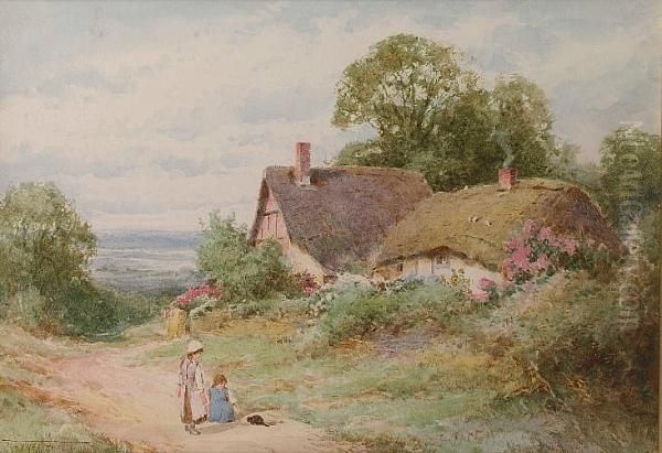 Near Stratford On Avon Oil Painting by Henry John Sylvester Stannard