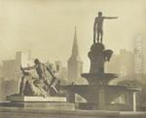 Monuments - Archibald - Hyde Park Sydney Oil Painting by Pegg Clarke