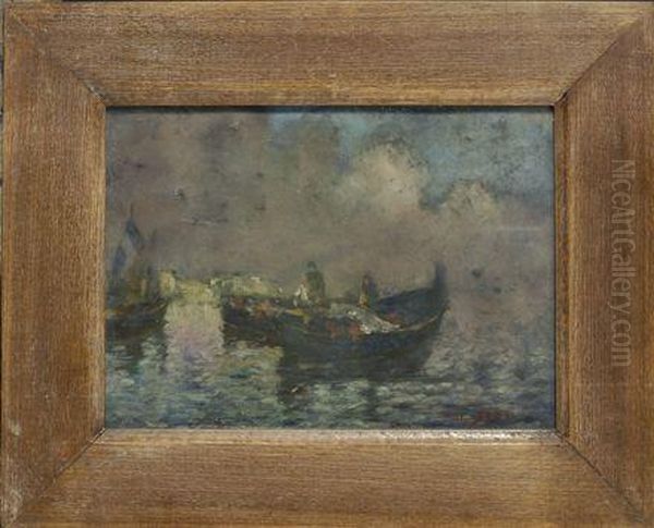 Pescatori Oil Painting by Edoardo Del Bono