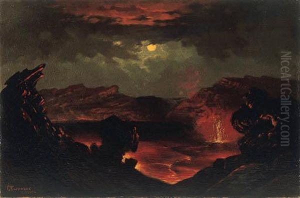 Kilauea Oil Painting by Charles Furneaux