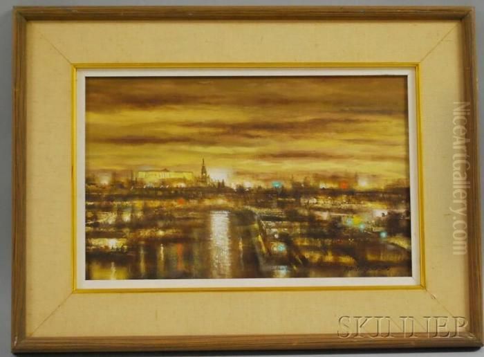 Night Lights At Tinicum Oil Painting by Martin Jacob Jackson