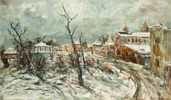 From The Olomouc Periphery Oil Painting by Jindrich Lenhart