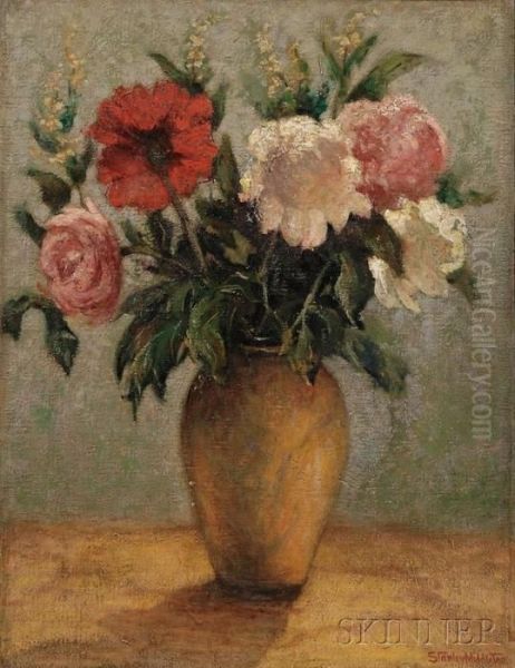 Still Life With Peonies Oil Painting by Stanley Grant Middleton