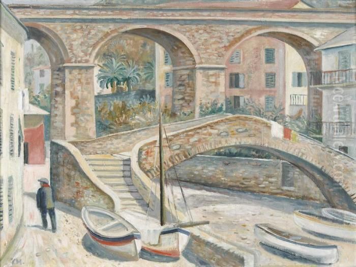 Dorf Im Tessin Oil Painting by Theobald Modespacher