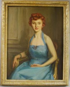 Portrait Of A Lady With A Butterfly Brooch