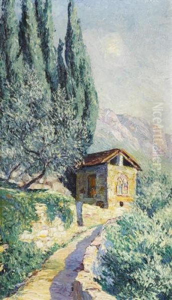 Presso Varenna Oil Painting by Rodolfo Olgiati