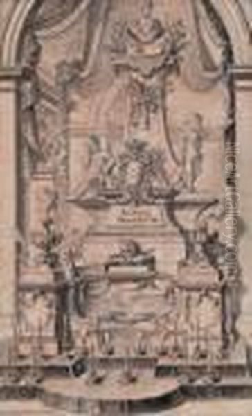 Projet De Tombeau Oil Painting by Schubler, Johann Jacob