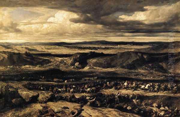 The Defeat of the Cimbri 1833 Oil Painting by Alexandre Gabriel Decamps