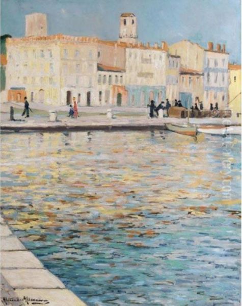 The Harbour Of Saint Tropez Oil Painting by Alexander Altmann