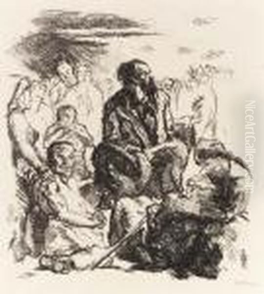 The Sermon On The Mount (die 
Bergpredigt), Plate 4 From Sechs Lithographien Zum Neuen Testament (h. 
21) Oil Painting by Max Beckmann