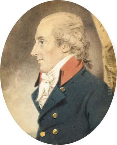 Portrait Of Captain Russell Oil Painting by John Downman