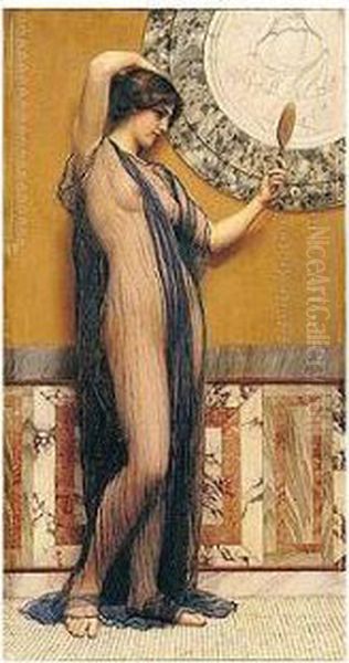 A Fair Reflection Oil Painting by John William Godward