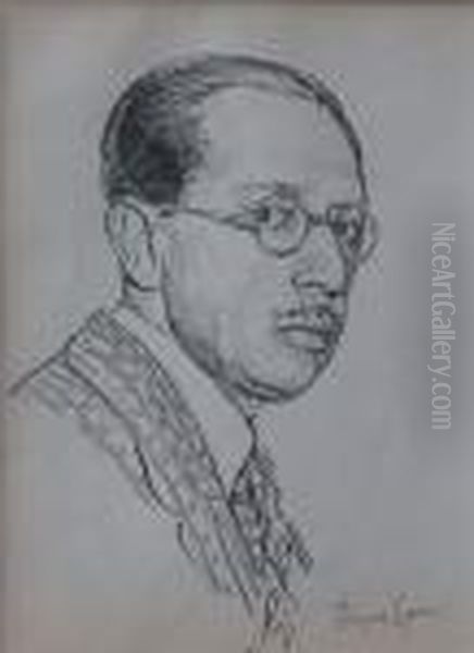 Portrait De Igor Stravinsky Oil Painting by Boris Dimitrevich Grigoriev