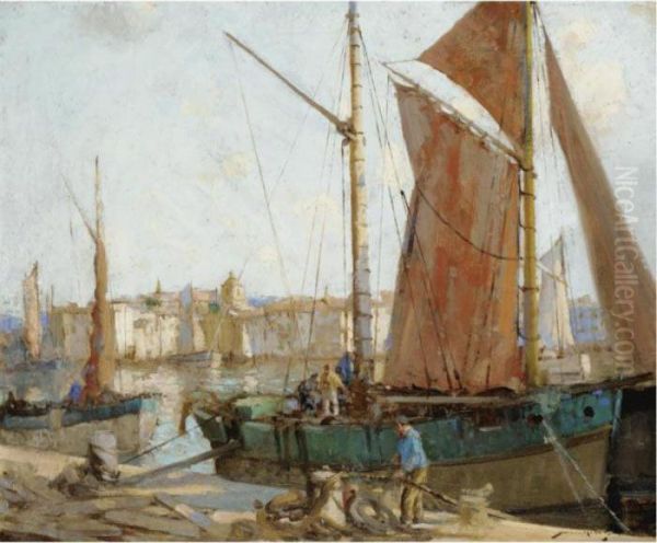 The Timber Carrier - St Tropez Oil Painting by William Lee Hankey