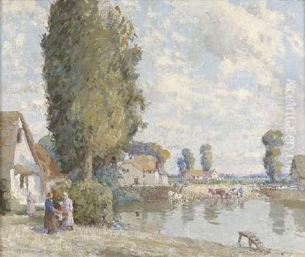 Berneval, Normandy Oil Painting by William Lee Hankey