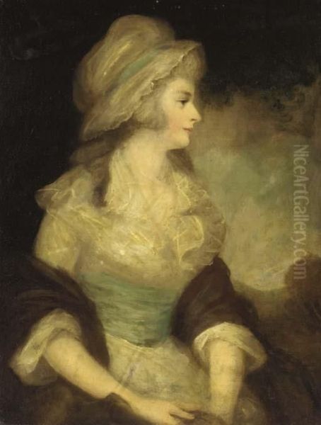 Portrait Of A Lady, Said To Be May Horneck Oil Painting by John Hoppner