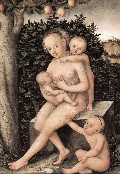 Charity Oil Painting by Lucas The Elder Cranach