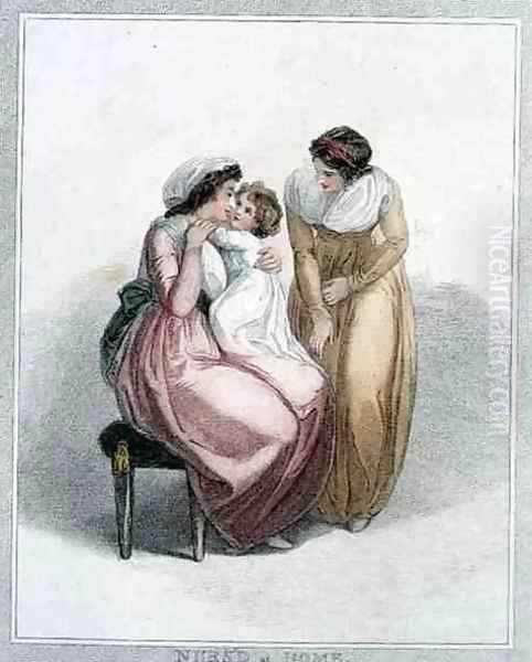 Nursd at Home, engraved by Joseph Strutt 1749-1802, pub. by L. Jeffreys, 1796 Oil Painting by Thomas Stothard