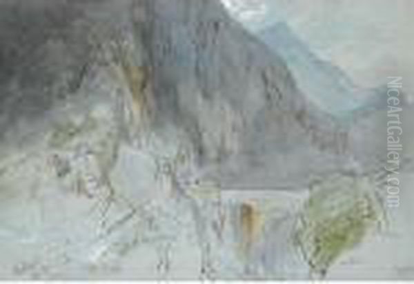 Katholiko Akrotiri, Crete Oil Painting by Edward Lear