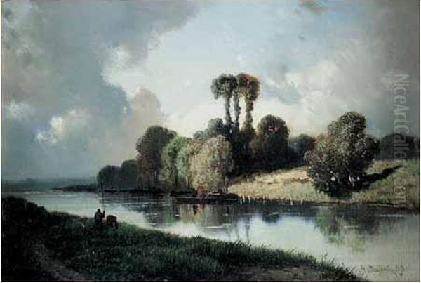 Pecheurs Sur Le Canal Oil Painting by Alberto Pasini