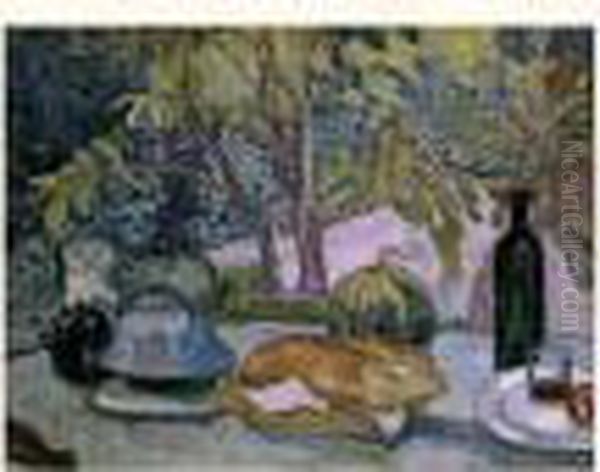 Dejeuner Sur La Terrasse Oil Painting by Jean Misceslas Peske
