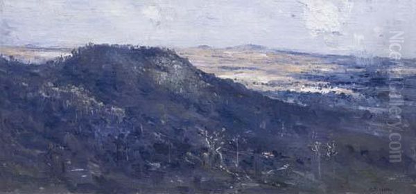 Mount Toorong, (mount Towrong, Macedon) Oil Painting by Arthur Ernest Streeton