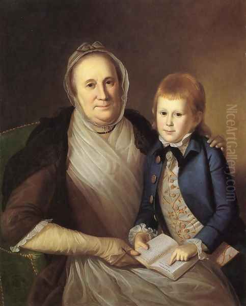 Mrs. James Smith and Grandson Oil Painting by Charles Willson Peale