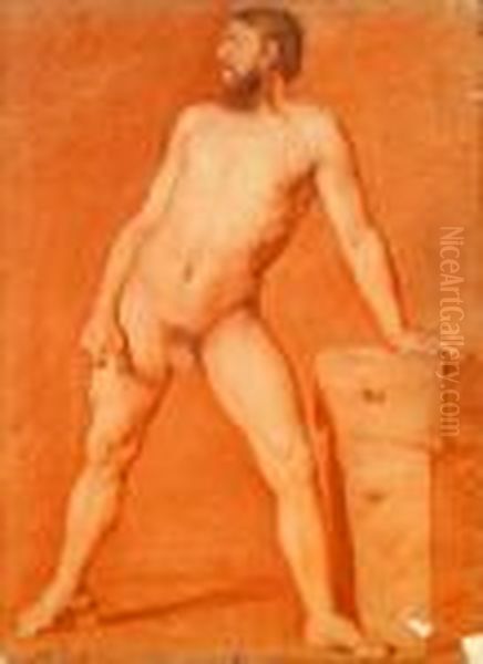 Male Nude Oil Painting by Konstantin Egorovich Egorovich Makovsky
