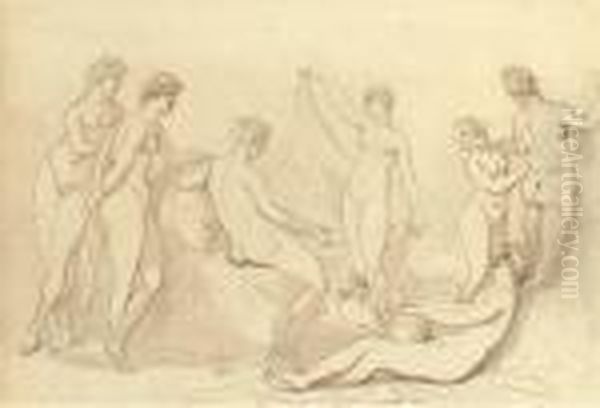 Classical Nudes Oil Painting by Thomas Rowlandson