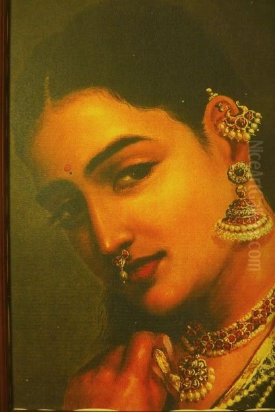 Ayurveda mana Oil Painting by Raja Ravi Varma