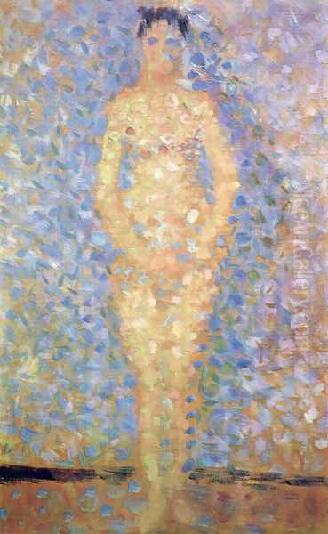Standing Model (study for Les Poseuses) Oil Painting by Georges Seurat
